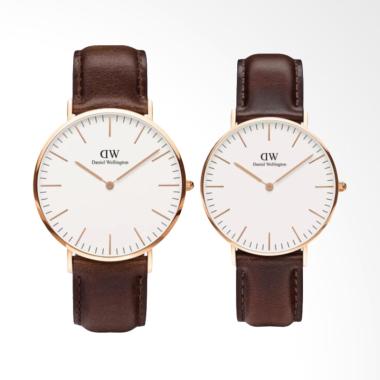 Daniel Wellington Couple Set Classi ... oklat Tua Rose Gold RA556