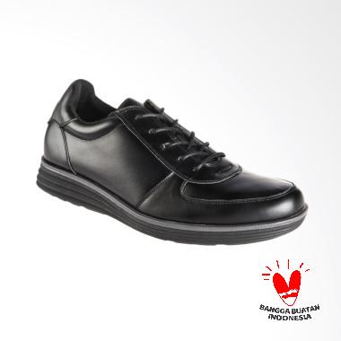 BLANKENHEIM Sneaker Kulit Sepatu Pria - Black Strip Gray [Original]