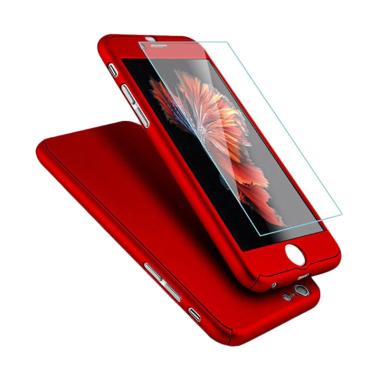 OEM 360 Hardcase Casing for iPhone ... rah + Free Tempered Glass
