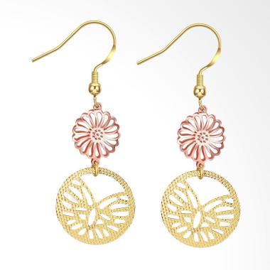 SOXY KZCE232-A Round Hollow Romantic Lady Earrings - Gold