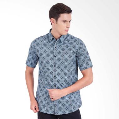 Jayashree Exclusive Prada Slimfit S ... Kemeja Batik Pria - Blue