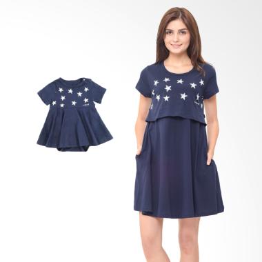MOOIMOM Starry Sky Girl Set Baju Hamil & Menyusui Couple - Navy