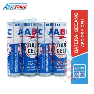 [Original] Baterai Sedang ABC Tipe AA Dry Cell [4pcs - 1.5V] / Battery Size Ukuran A2 Biru