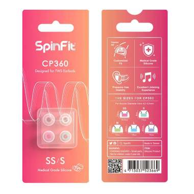 SpinFit CP360 Earphone Eartips Replacement [2 Pairs/ S/SS] Red