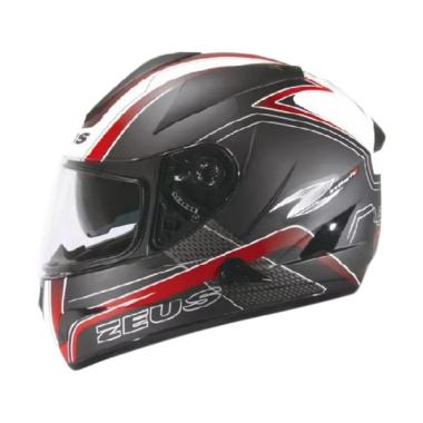 Zeus Zs 806 Helm Full Face Matt Black Ii52 Red