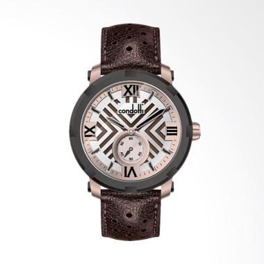 Condotti Prossimo Leather Jam Tangan Pria - Coklat Rose Gold [CN1047-RG02-L05] Brown