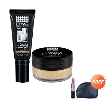 PAC Studio Coverage Primer & 01 Loo ... Free PAC Lipstick & Pouch