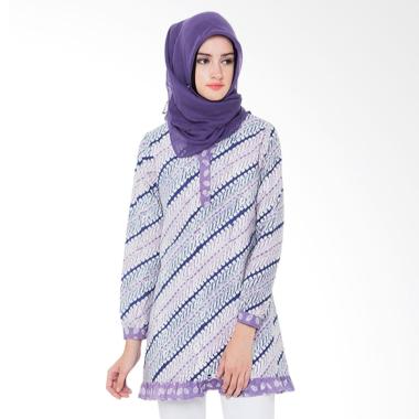 Arya Putri Batik Chandani ATM-006-Pp Baju Batik Muslim Wanita - Purple