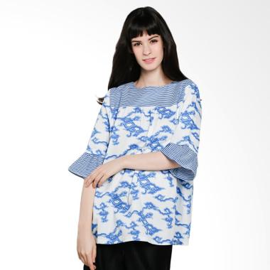 Batik Arjunaweda 18258117 Mega Mendung Women Blouse - Biru