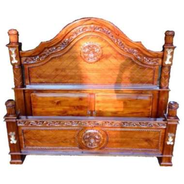dipan stupa - dipan jati - tempat tidur jati Coklat Glossy