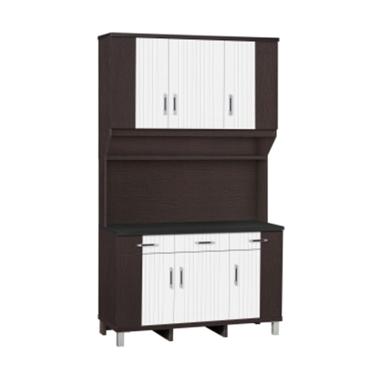 Creova Anata Kitchen 3 Pintu Set Lemari Dapur - Coklat