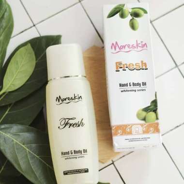 MORESKIN HandBody Oil Fresh - Pemutih Pencerah Kulit / HandBody Pemutih Badan Permanen / Pelembab Ku