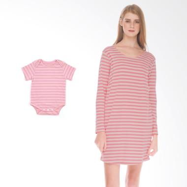 Mooimom Comfort Stripe Long Sleeves ... il Menyusui & Anak - Pink