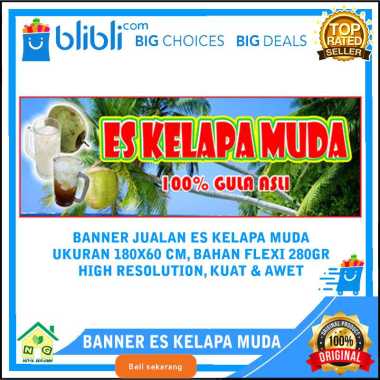 Nasya Gaulcomp Banner Spanduk Bahan Promosi Plang Jualan Es Kelapa Muda Gula Asli Spanduk
