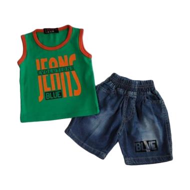 WISE-D SJ140 Setelan Kaos Jeans Bayi Laki-Laki [0-24 Bulan