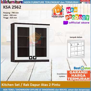 KSA 2562 Graver Kitchen Set Rak Dapur 2 Pintu Kaca Atas