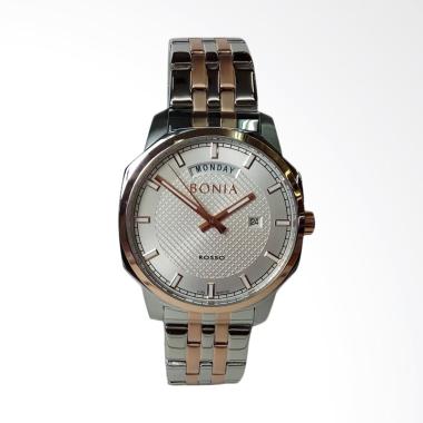 Bonia Rosso Jam Tangan Pria - Silver Rosegold White [BNR119-1612] Silver-Rose Gold