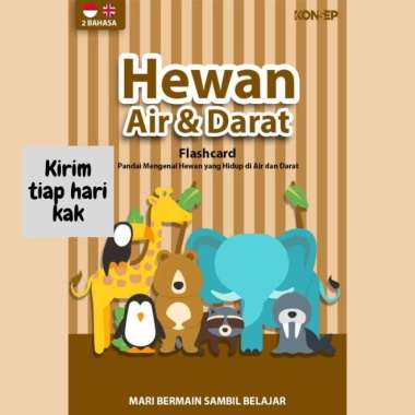 Mainan Edukasi Anak Perempuan 1 Tahun Flash CardBelajar Animal