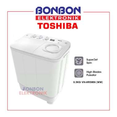 Toshiba Mesin Cuci 2 Tabung 8.5KG VH-H95MN (WW) / VHH 95 MN / VHH95MN