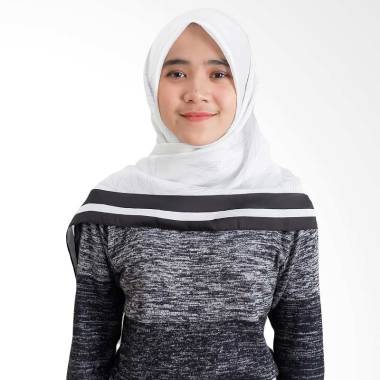 Tiffany Kenanga Printing Satin Hermes Angelina Jilbab Segiempat - Bamboo Leaves