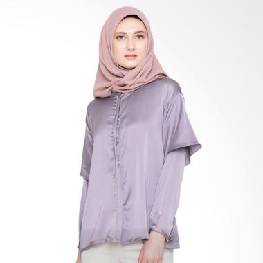 Heart and Feel Muslim 3044.B Satin ... ouse Atasan Wanita - Grey