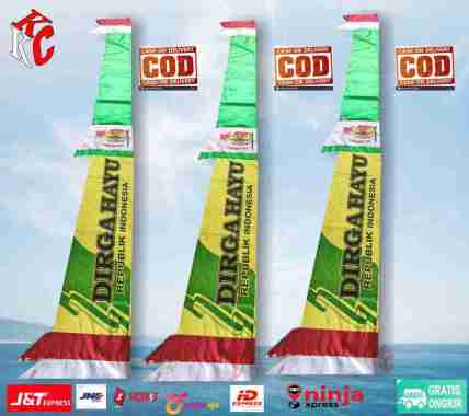 UMBUL UMBUL BANDIR PRINTING 3.2METER BIRU KUNING