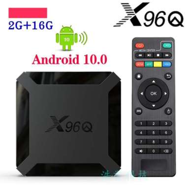 X96Q Android Tv Box 2GB/16GB Android 10 Allwinner H313 New Hitam
