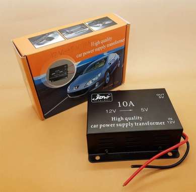 DC 12V to 5V 10A Car Power Supply Converter ( Penurun tegangan ) BLACK