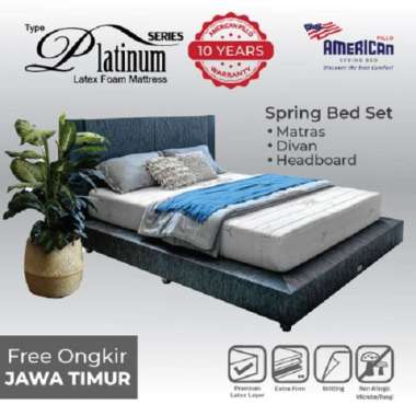 American Pillo Platinum Springbed Set 120 x 200 Grey White Jawa Timur