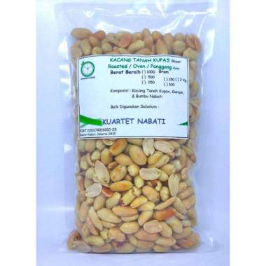 1000gr Kuartet Nabati Roasted Kacang Tanah Kupas - Rasa ASIN - Size BESAR 25/29 - Salted - Oven - Ma