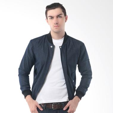 Alphawear Denim Style Jaket Bomber Pria - Biru