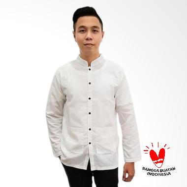 Okechuku Yusuf Baju Koko Tangan Panjang Pria - Putih