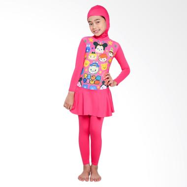 Ben's Collection Tsum Tsum Baju Renang Muslim Anak - Pink