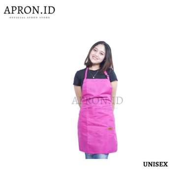 Celemek Apron Waterproof Anti Air Masak Dapur Chef Koki Cafe Coffeshop Waiter waitress Unisex PINK