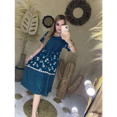 DASTER ARAB RENDA VITALOKA IMPORT / DASTER BUSUI / DASTER RENDA MURAH NAVY