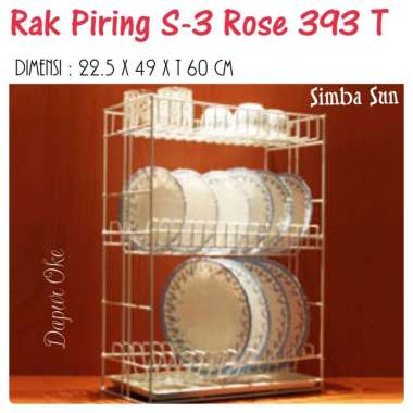 Rak Piring & Tray Susun 3 Rose 393 T Simba Sun