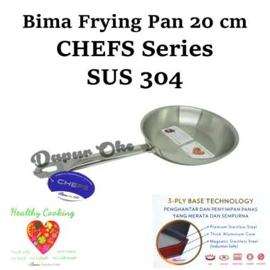 Bima Frying Pan 20 cm Chefs - Fry Pan Stainless 304
