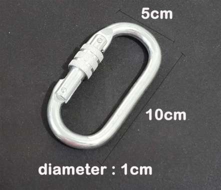 carabiner besi 12cm / carabiner / hook diameter besi 1cm silver