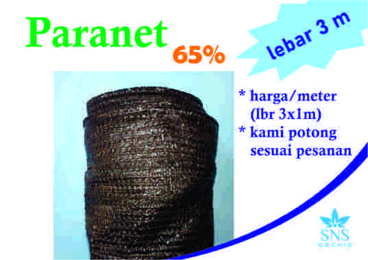 Paranet 65% Lebar 3 m Jaring Para-para Shading Net UV Persen Meteran