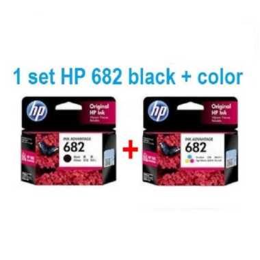 Paket lengkap HP Original Cartridge 682 black +682 tricolor 1216 2335 2775 4176 6078