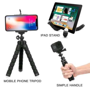 Tripod Hp Holder Hp Tripod Handphone Flexible Octopus Mini Tripod Hitam