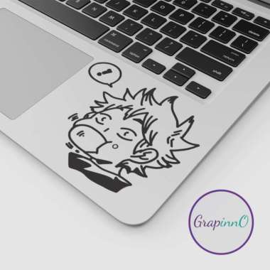 Decal Sticker Macbook Apple Laptop Hinata Shoyo Makan Roti Anime Voli Stiker Laptop