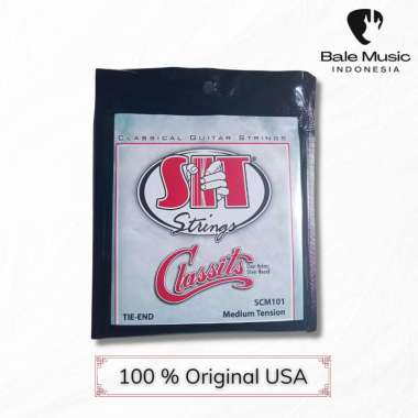 Senar Gitar Klasik SIT Strings SCM101 Classits Clear Nylon & Silver Wound Tie End Normal Tension Ori