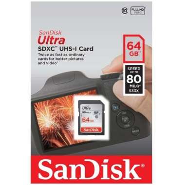 MEMORY SANDISK ULTRA SDHC 64GB HIGHSPEED 80MBS - MEMORY KAMERA SD CARD
