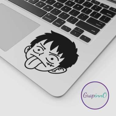 Decal Sticker Macbook Apple Luffy Chibi Face One Piece Stiker Laptop
