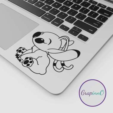 Decal Sticker Macbook Apple Stitch dan Angel Lucu Stiker Laptop