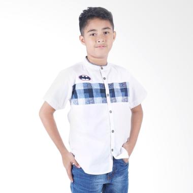 Kids Icon Batman Collar Stand Shirt Atasan Anak Laki-Laki