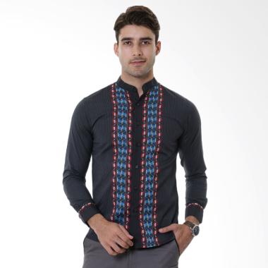 VM Koko Muslim Slimfit Baju Kemeja Pria Tangan Panjang - Hitam