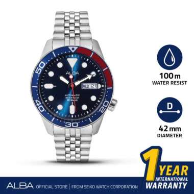 Jam Tangan Pria Alba Automatic Stainless Blue Dial AL4191