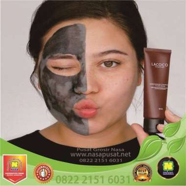 Lacoco Amazonian Charcoal Glow Mask - Masker Wajah Pembersih Komedo - Masker Pelembab Kulit Berminya